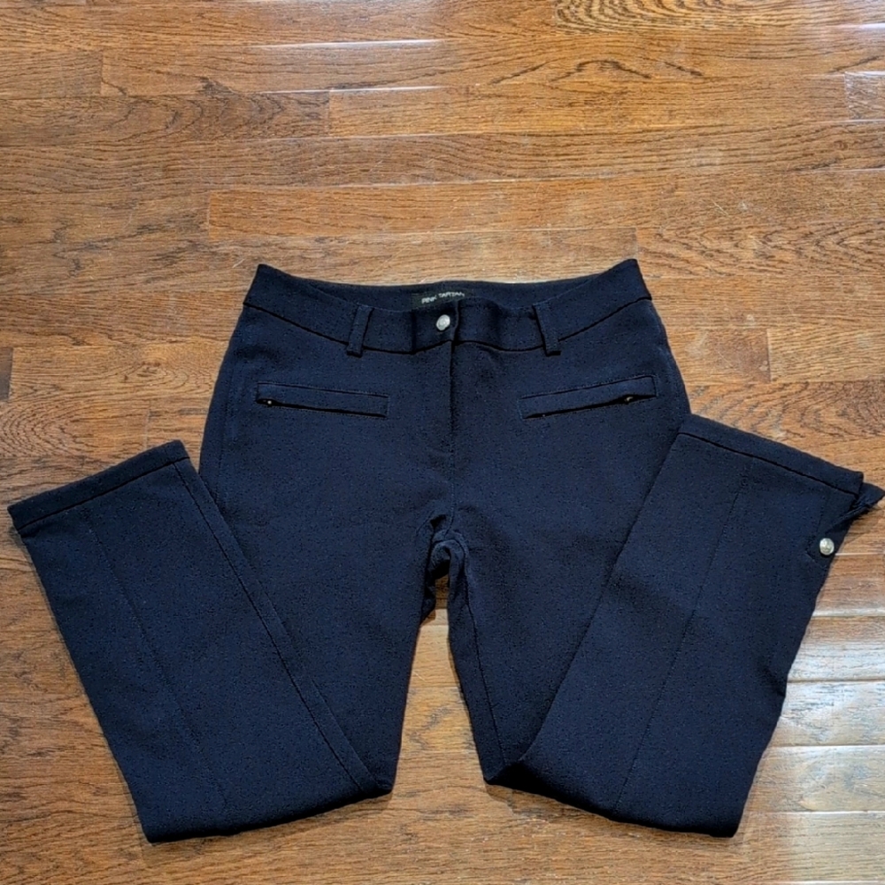 Pink Tartan Navy Straight Leg Ankle Crop Trouser Dress Pants Size 4